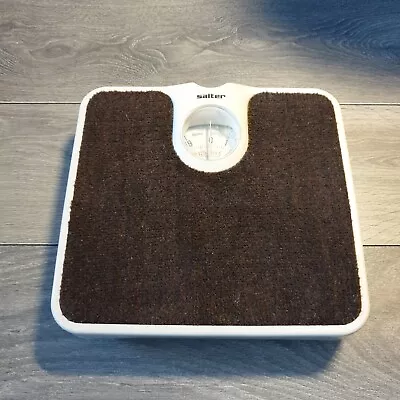 Vintage Salter Bathroom Scales  Brown Carpet Mechanical Mid Century Seventies • £22.99