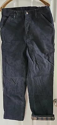 NWOT Carhartt Flannel Lined Carpenter Jeans Black 34x34 Insulated Work Jeans 34 • $39.95