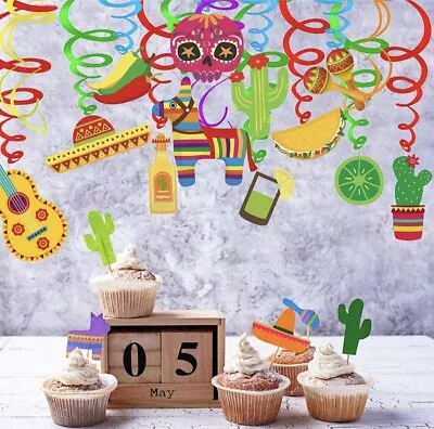 Mexican Fiesta Cinco De Mayo Hanging Swirls Party Decorations 30pcs NEW  • $9