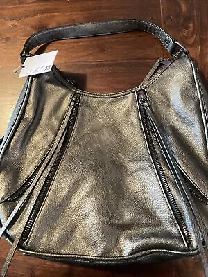 JOES JEANS Phoebe Hobo Handbag Pewter Gray Faux Leather / Shoulder Bag - New • $25