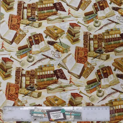 Quilting Patchwork Sewing Fabric The Library Books 50x55cm FQ • $8