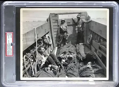 1944 D-Day Wounded Troops Landing Craft Type 1 Original Photo PSADNA Normandy • $6500