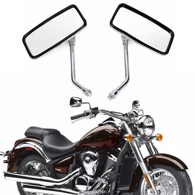 Chrome Motorcycle Rectangle Mirrors For Yamaha V-Star 650 950 1100 1300 Classic • $28.11