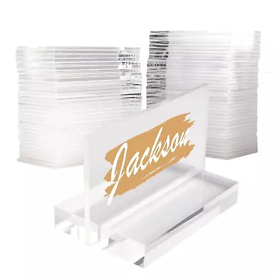 100Pack Clear Acrylic Place Card Blank Rectangle Wedding Guest Name Table Number • $33.49