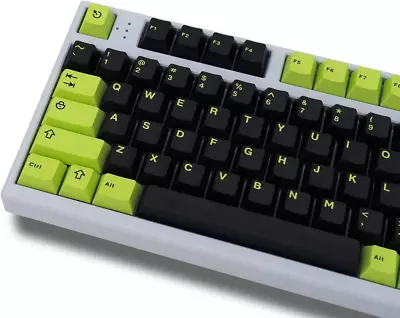 Mintcaps Doubleshot Keycaps Green Black Keycaps 121 Keys Cherry Profile Custom K • $33.43