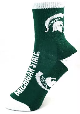 Michigan State Spartans Youth Green Socks White Heel Toe And Cuff • $6.99