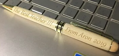 £5.50 • Buy Personalised Engraved Wooden Pen  Wedding,celebration,thank You Gift