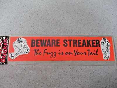 Original VINTAGE 70's BUMPER STICKERS  BEWARE STREAKER • $6