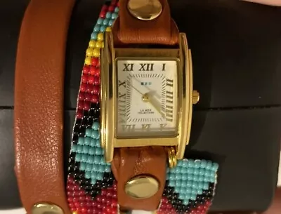 La Mer Wrist Watch Extra Long Band Turquoise Multicolored  (Needs A New Battery) • $35