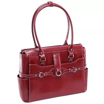 McKlein WILLOW SPRINGS W Series Laptop Briefcase Red Leather (96566) • $69.99