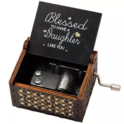 Wooden Engraved Music Box Wood Musical Box Gifts From Mom To Daughter For Bi... • $16.65