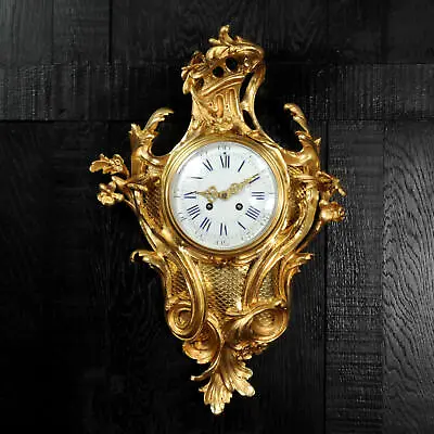 $3838.40 • Buy Large Ormolu Rococo Cartel Wall Clock Antique French Louis XV