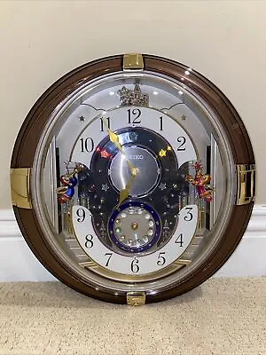 VIDEO Restored Seiko Melodies In Motion Wall Clock QXM111GRH Beatles Angels LEDs • $255