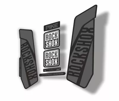 Rock Shox Pike 2016 Mountain Bike Cycling Decal Kit Sticker Adhesive Gray • $19.99