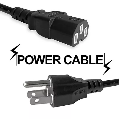 Standard AC Male Power Cord Cable Monitor PC Computer 6ft 3-Prong PSU • $5.99