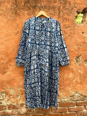 Handmade Floral Cotton Women Maxi Dresses Hippie Wrap Summer Vintage Dress • $49.99