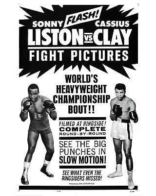 Muhammad Ali Vs Sonny Liston Fight Poster - 8x10 B&W Photo • $6.99