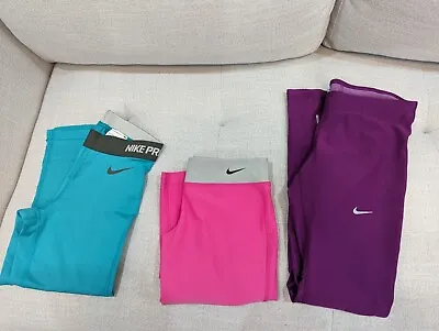 Bulk 7pcs Womens Activewear Gym Clothes NIKE PRO DRI-FIT Leggings Bra SZ 6 XS • $50