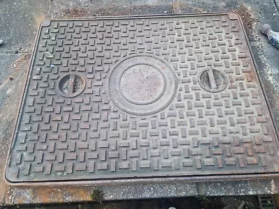 Cast Iron Manhole Drain Cover & Frame 656mm X 506mm Lifting Handles Inspection  • £140