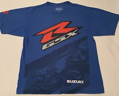 Suzuki RGSX T-shirt XL Blue SS Motorcycle Racing Cotton Made In USA A+++ Cond • $14