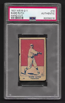 Babe Ruth 1921 W516-2-1 #10 PSA Authentic-(1st Year As A Yankee) • $5850