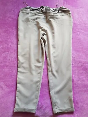 New Look Maternity Size 14 Over Bump Side Stripe Smart Work Trousers L25  - Grey • $10.74