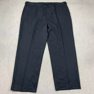 NWT Edwards Straight Leg Dress Pants Men's Big 46x30 Black Flat Front • $18.95