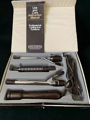 Vintage Vidal Sassoon Professional Curling Iron Brush Set Travel Kit 3 N 1 1982 • $16.99