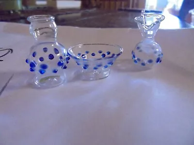 Antique Hand  Blown  Dollhouse Glass  From Germany - 3 Polka  Dot • $25