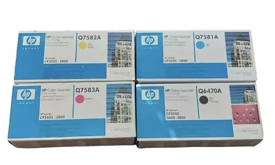 Genuine 3800 HP 501A 503A Toner Set Q6470A Q7581A Q7582A Q7583A CMYK New Sealed • $78.99