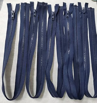 New~YKK~Lot Of 5~Navy Blue Nylon Separating Zippers~21  To 25  • $10