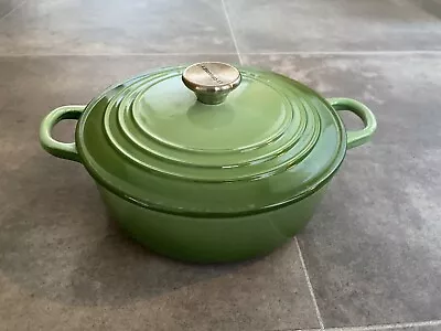 Le Creuset Cast Iron Round Casserole In Bamboo Green • £47