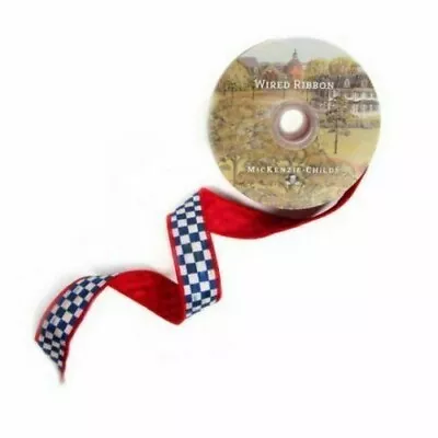 MacKenzie Childs Royal Check 1  Ribbon - SOLD BY THE YARD • $8