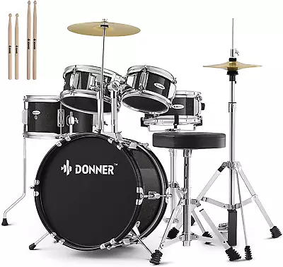 Kid Drum Sets- 5-Piece For Beginners 14 Inch Full Size Complete Junior Drum Kit • $281.99