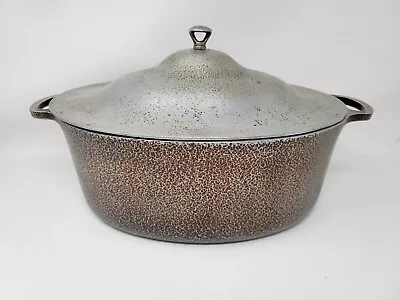 Vintage Cast Aluminum Hammer Finish Oval Roaster Dutch Oven W/ Lid Club Aluminum • $39.99