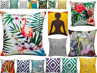 Designer Cushion Covers WATERPROOF Outdoor Indoor Garden Cushion Cover 18 /43cm • £5.25