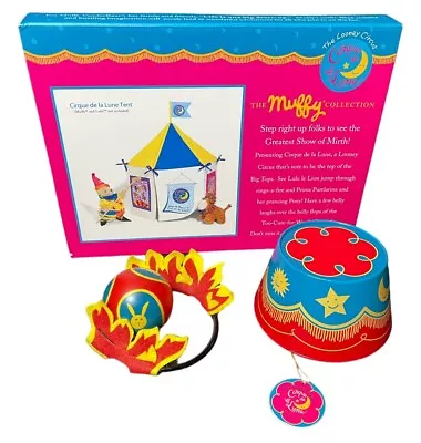 MUFFY VANDERBEAR COLLECTION THE LOONEY CIRCUS CIRQUE DE LA LUNE TENT & Tin Set  • $24