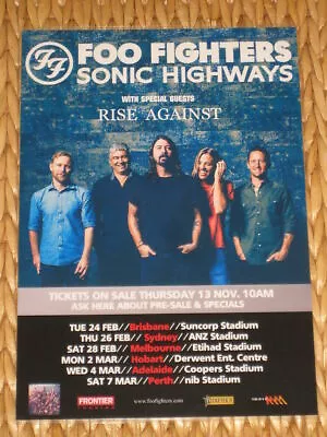 FOO FIGHTERS AUSTRALIAN TOUR 2015 - LAMINATED POSTER - Perfect To Frame! NEW! • $15.95