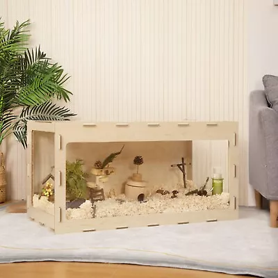 COZIWOW Large Wooden Hamster CageHabitat Shelter W/Acrylic BoardFlip Top • $85.99