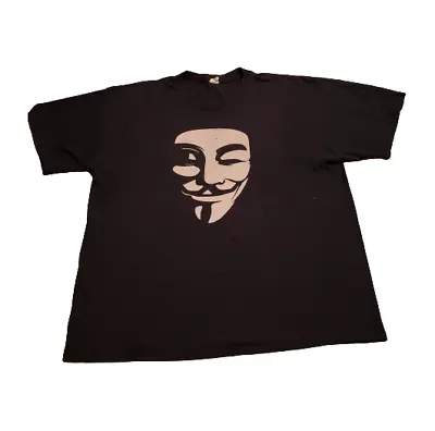 $18.26 • Buy Gildan V For Vendetta Mask T-Shirt Black | Men's XL Y2K 2000s Guy Fawkes Movie