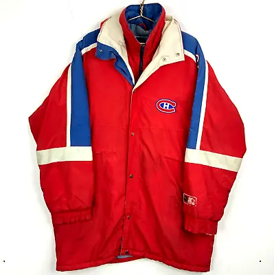 Vintage Montreal Canadiens Starter Full Zip Jacket Size XL Red Nhl • $107.99