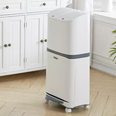 £29.95 • Buy Kitchen Rubbish Waste Bin Recycling Dual Multi Compartment Pedal Dustbins Wheels