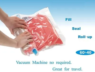 £8.84 • Buy 4 PACK Large Travel Storage Bag Roll Up Compress Luggage Saver No Vacuum Needed