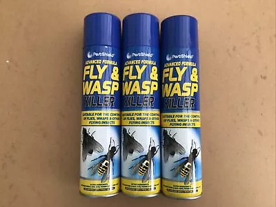 3 X 300ml Fly And Wasp Killer Spray Kills Flies Wasp Flying Ant Midges Mosquito • £8.99