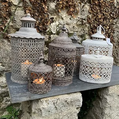 Antique Chic Style Metal Ornate French Lantern Oval Rustic Shabby Moroccan  • £21.99