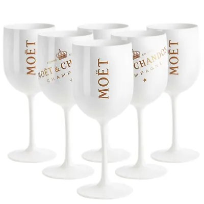 Moet & Chandon White Ice Imperial Acrylic Champagne Glasses - Set Of 6 • £29.99