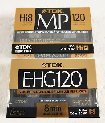 TDK EHG 120 + MP 120 8MM Camcorder Video Cassette Tape NTSC - 2 Cassettes  • $15.59