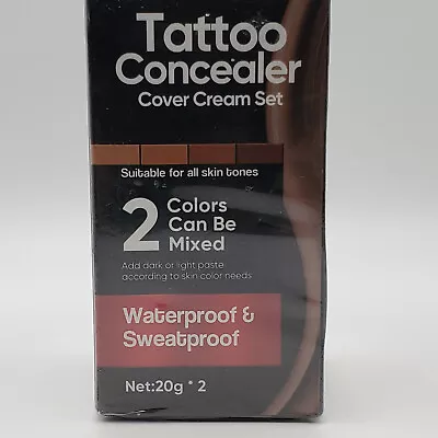 Tattoo Concealer Cover Cream Set Makeup Leg Scar Brush Powder Waterproof Kit 20g • $18