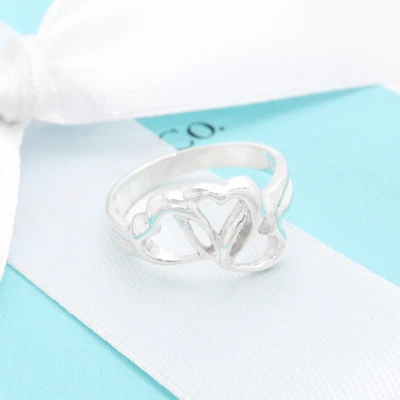 £108.40 • Buy Tiffany & Co. Triple Open Heart Ring Size 5.5 Sterling Silver 925 W/Pouch