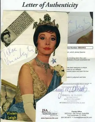 Vivien Leigh Jsa Coa Hand Signed Vintage Album Page Photos Authentic Autograph • $389